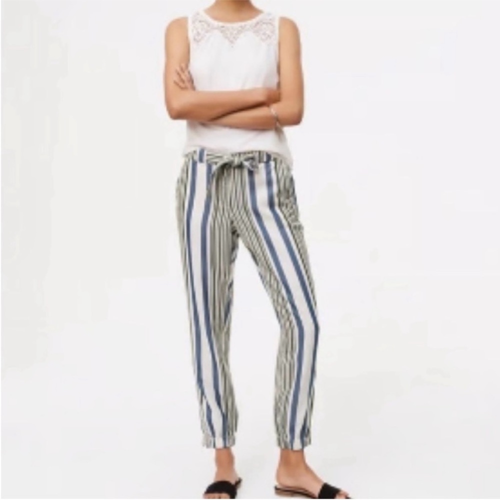 Loft Striped Crop Pants Size 6p